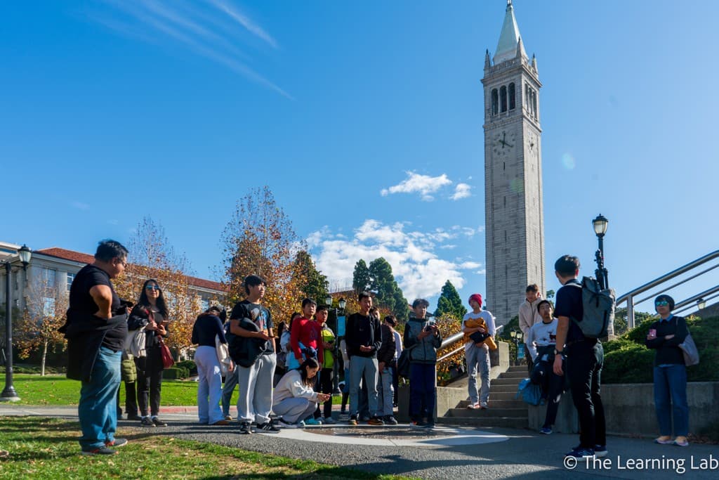 Students on a university campus field trip